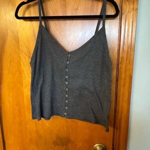 American Eagle Outfitters Gray Buttoned Crop Camisole